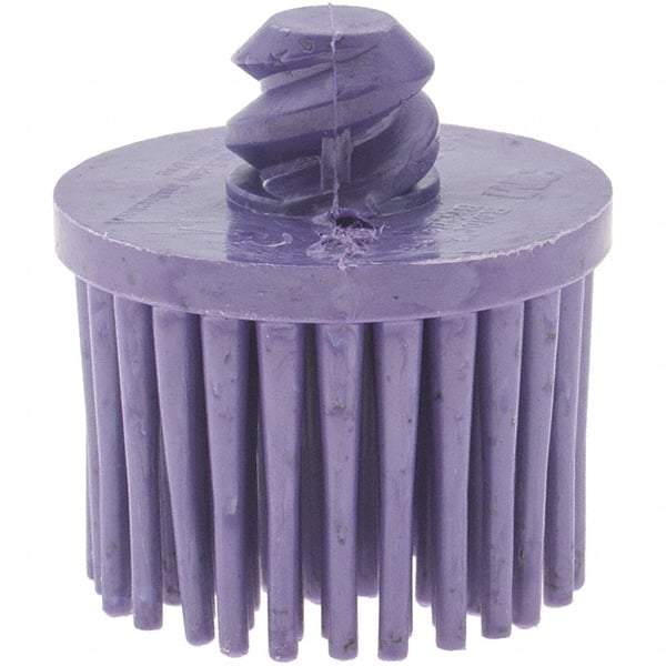 Value Collection - 1" 36 Grit Ceramic Straight Disc Brush - Very Coarse Grade, Type R Quick Change Connector, 3/4" Trim Length, 0.37" Arbor Hole - Exact Tool & Supply