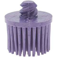 Value Collection - 1" 36 Grit Ceramic Straight Disc Brush - Very Coarse Grade, Type R Quick Change Connector, 3/4" Trim Length, 0.37" Arbor Hole - Exact Tool & Supply