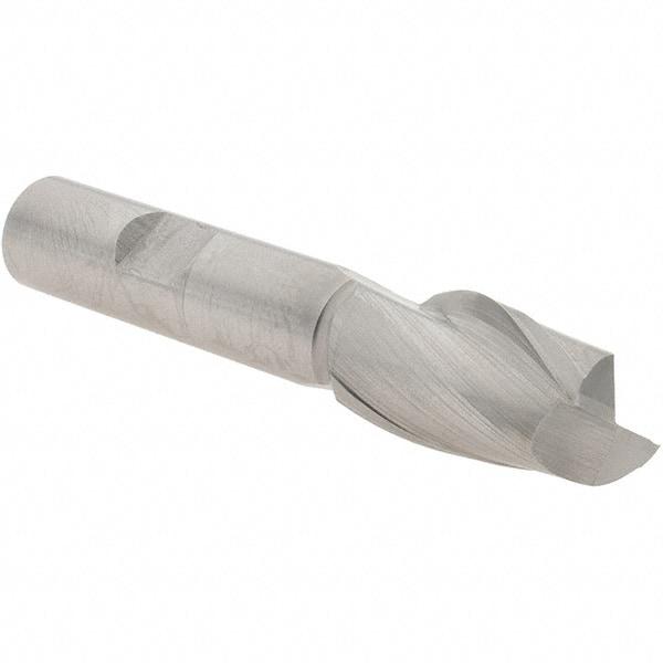 Value Collection - 5/8", 1-1/8" LOC, 1/2" Shank Diam, 3-1/8" OAL, 2 Flute, High Speed Steel Square End Mill - Single End, Uncoated, Spiral Flute, 30° Helix, Centercutting, Right Hand Cut, Right Hand Flute - Exact Tool & Supply