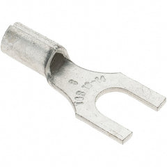 Value Collection - #8 Stud, 18 to 14 AWG Compatible, Noninsulated, Crimp Connection, Standard Fork Terminal - Exact Tool & Supply