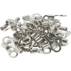 Value Collection - 18-14 AWG Noninsulated Crimp Connection D Shaped Ring Terminal - #10 Stud, Tin Plated Copper Contact - Exact Tool & Supply