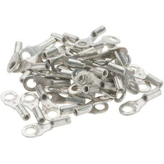 Value Collection - 18-14 AWG Noninsulated Crimp Connection D Shaped Ring Terminal - #6 Stud, Tin Plated Copper Contact - Exact Tool & Supply