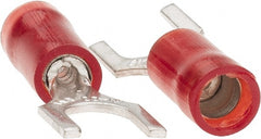 Value Collection - #10 Stud, 22 to 18 AWG Compatible, Partially Insulated, Crimp Connection, Standard Fork Terminal - Exact Tool & Supply