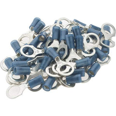 Value Collection - 16-14 AWG Partially Insulated Crimp Connection D Shaped Ring Terminal - 5/16" Stud, Tin Plated Copper Contact - Exact Tool & Supply