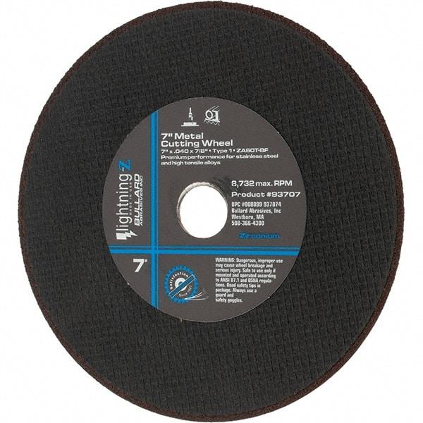 Value Collection - 7" Aluminum Oxide Cutoff Wheel - 0.04" Thick, 7/8" Arbor, 8,732 Max RPM - Exact Tool & Supply