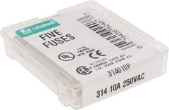 Value Collection - 250 VAC, 10 Amp, Fast-Acting Miniature Glass/Ceramic Fuse - 1-1/4" OAL, 1/4" Diam - Exact Tool & Supply