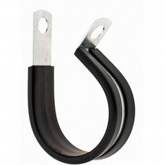 Value Collection - 1-1/4" Bundle Diam, 1/4" Hole, Steel Clamp - 1/2" Wide, Black - Exact Tool & Supply
