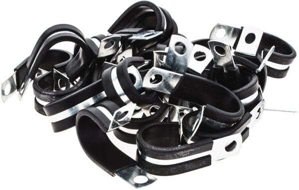 Value Collection - 3/4" Bundle Diam, 1/4" Hole, Steel Clamp - 1/2" Wide, Black - Exact Tool & Supply