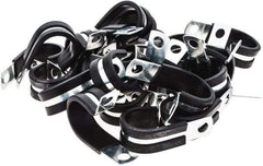 Value Collection - 3/4" Bundle Diam, 1/4" Hole, Steel Clamp - 1/2" Wide, Black - Exact Tool & Supply