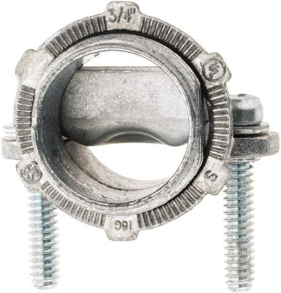 Value Collection - 3/4" Trade, Die Cast Zinc Squeeze Clamp Straight Conduit Connector - Exact Tool & Supply