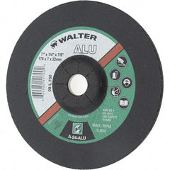 Value Collection - 7" Wheel Diam, 1/4" Wheel Thickness, 7/8" Arbor Hole, Type 27 Depressed Center Wheel - Aluminum Oxide, 8,600 Max RPM - Exact Tool & Supply
