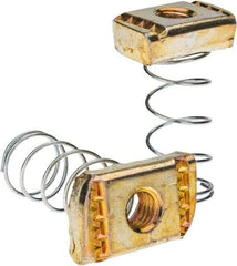 Value Collection - Steel Channel Nut with Spring for 3/8" Conduit - For Use with 1-1/2" Channel & 1-5/8" Channel - Exact Tool & Supply