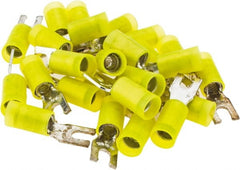 Value Collection - #6 Stud, 12 to 10 AWG Compatible, Partially Insulated, Crimp Connection, Locking Fork Terminal - Exact Tool & Supply