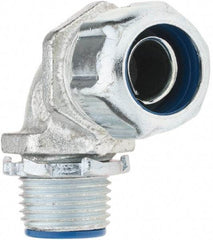 Value Collection - 3/8" Trade, Malleable Iron Threaded Angled FMC & Liquidtight Conduit Connector - Insulated - Exact Tool & Supply