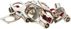 Value Collection - 8 AWG Noninsulated Crimp Connection Square Ring Terminal - 3/8" Stud, 1.31" OAL x 0.56" Wide, Tin Plated Copper Contact - Exact Tool & Supply