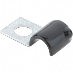 Value Collection - 1/4" Bundle Diam, 1/4" Hole, Steel Clamp - 1/2" Wide, Black - Exact Tool & Supply