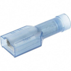 Value Collection - 16 to 14 AWG, Nylon, Fully Insulated, Female Wire Disconnect - 1/4" Wide Tab, Blue, CSA Certified, UL Listed - Exact Tool & Supply