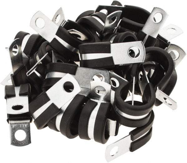 Value Collection - 5/8" Bundle Diam, 1/2" Hole, Steel Clamp - 1/2" Wide, Black - Exact Tool & Supply