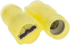 Value Collection - 12 to 10 AWG, Nylon, Fully Insulated, Female Wire Disconnect - 1/4" Wide Tab, Yellow - Exact Tool & Supply