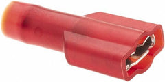 Value Collection - 22 to 18 AWG, Nylon, Fully Insulated, Female Wire Disconnect - 1/4" Wide Tab, Red - Exact Tool & Supply