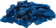 Value Collection - 16 to 14 AWG, Nylon, Fully Insulated, Female Wire Disconnect - 1/4" Wide Tab, Blue, CSA Certified, UL Listed - Exact Tool & Supply