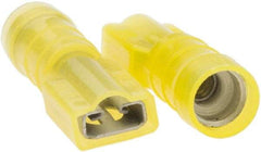 Value Collection - 12 to 10 AWG, Nylon, Fully Insulated, Female Wire Disconnect - 1/4" Wide Tab, Yellow, CSA Certified, UL Listed - Exact Tool & Supply