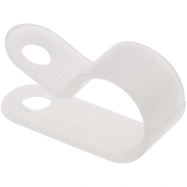 Value Collection - 3/8" Bundle Diam, 0.167" Hole, Nylon Clamp - White - Exact Tool & Supply