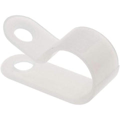 Value Collection - 3/8" Bundle Diam, 0.167" Hole, Nylon Clamp - White - Exact Tool & Supply