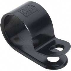 Value Collection - 5/8" Bundle Diam, #10 Hole, Nylon Clamp - Black - Exact Tool & Supply