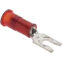 Value Collection - #4 Stud, 22 to 18 AWG Compatible, Partially Insulated, Crimp Connection, Locking Fork Terminal - Exact Tool & Supply