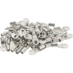 Value Collection - 22-16 AWG Noninsulated Crimp Connection D Shaped Ring Terminal - #6 Stud, Tin Plated Copper Contact - Exact Tool & Supply