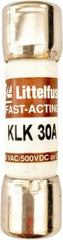 Value Collection - 600 VAC, 30 Amp, Fast-Acting Semiconductor/High Speed Fuse - 1-1/2" OAL, 100 at AC kA Rating, 13/32" Diam - Exact Tool & Supply