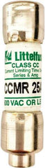 Value Collection - 500 VDC, 600 VAC, 25 Amp, Time Delay General Purpose Fuse - 300 at AC kA Rating - Exact Tool & Supply