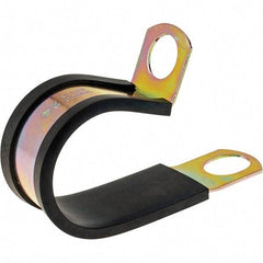 Value Collection - 1-1/2" Bundle Diam, 9/16" Hole, Steel Clamp - Black - Exact Tool & Supply