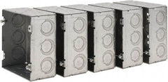Value Collection - (17) 1/2 & 3/4" Knockouts, Steel Square Junction Box - 4-11/16" Overall Height x 4-11/16" Overall Width x 2-1/8" Overall Depth - Exact Tool & Supply