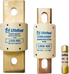 Value Collection - 450 VDC, 500 VAC, 600 Amp, Fast-Acting Semiconductor/High Speed Fuse - Bolt-on Mount, 4-15/32" OAL, 20 at DC, 200 at AC kA Rating, 2" Diam - Exact Tool & Supply