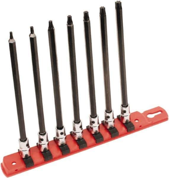 Wiha - 7 Piece 1/4" Drive Torx Bit Socket Set - T10 to T40 Torx - Exact Tool & Supply