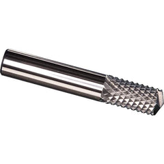 Made in USA - 1/4" Diam, 1" LOC, Drill Point End, Solid Carbide Diamond Pattern Router Bit - Right Hand Cut, 2-1/2" OAL, 1/4" Shank Diam, Use on Carbon & Honeycomb, Carbon Fiber, Composite, Fiberglass, Graphite - Exact Tool & Supply