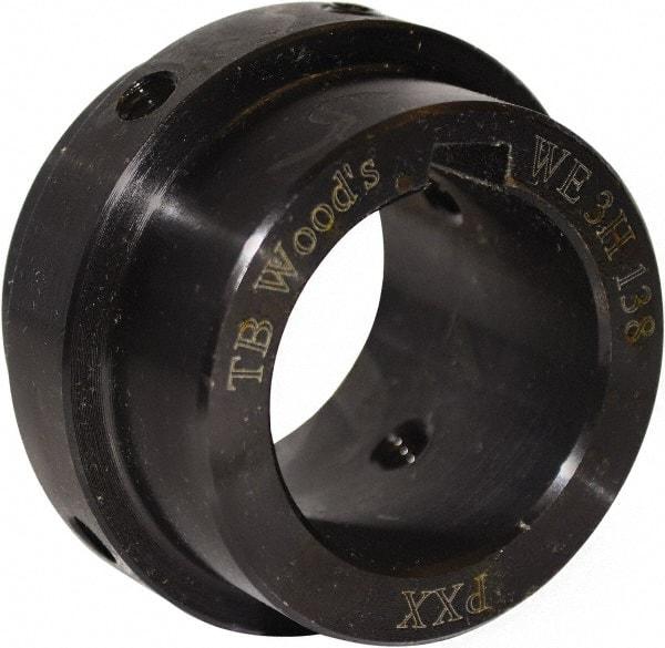 TB Wood's - 1-7/8" Bore, 1/2" x 1/4" Keyway Width x Depth, 3-1/8" Hub, WE5 Flexible Coupling Shaft Hub - 3-1/8" OD, 1-3/4" OAL, Steel, Type BTS - Exact Tool & Supply
