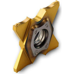 Grooving Insert: TQJJ TT9080, Solid Carbide TiAlN & TiN Finish, Neutral, 0.106″ Cutting Width, Series TQJ27