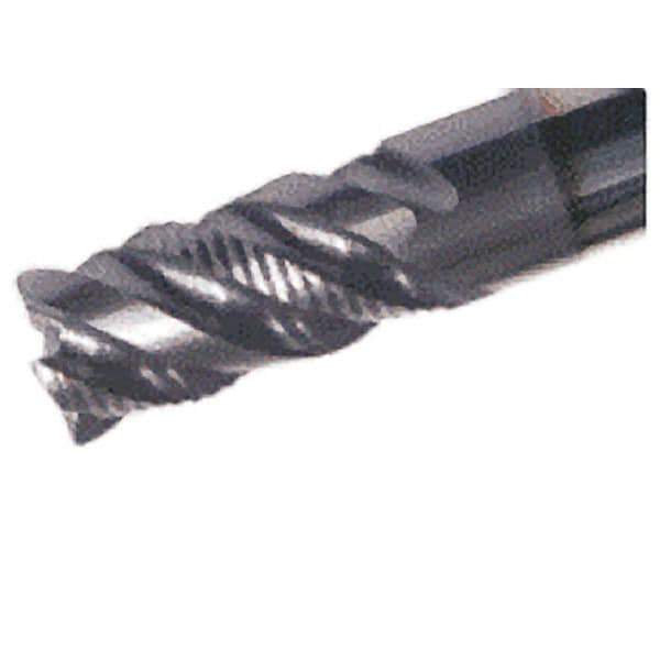 Iscar - 3/8" Diam, 3/4" LOC, 4 Flute Solid Carbide Roughing & Finishing Corner Chamfer End Mill - TiAlN Finish, 3" OAL, 3/8" Shank Diam, Straight Shank, 38° Helix, Centercutting, Regular Length - Exact Tool & Supply