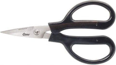 Clauss - 3" LOC, 9-1/4" OAL Stainless Steel Blunt Point Trimmers - Serrated, Plastic Handle, For Paper, Fabric - Exact Tool & Supply