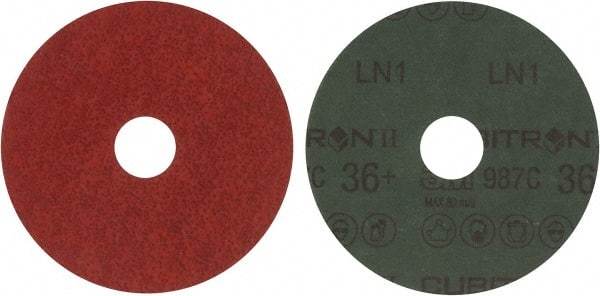 3M - 4-1/2" Diam 7/8" Hole 36+ Grit Fiber Disc - Very Coarse Grade, Ceramic, 13,300 Max RPM, Series 987C - Exact Tool & Supply