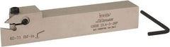Iscar - GHD, External, Right Hand, 0.36" Max Depth of Cut, 0.11 to 0.157" Groove Width, Indexable Grooving Tool Holder - GI.., GPV.., TIP.. Insert Compatibility, 1" Shank Height, 1" Shank Width, 6" OAL, Through Coolant - Exact Tool & Supply