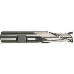 9/16 Dia. x 3-3/8 Overall Length 2-Flute Square End Cobalt SE End Mill-Round Shank-Center Cutting -Uncoated - Exact Tool & Supply
