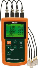 Extech - 10Hz to 1kHz (mm), LCD Vibration Meter Datalogger - 8 AA Batteries, 4 Channels - Exact Tool & Supply