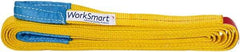 Value Collection - 20' Long x 1" Wide, 1,600 Lb Vertical Capacity, 1 Ply, Polyester Web Sling - 1,250 Lb Choker Capacity, with Eye & Eye (Flat) - Exact Tool & Supply