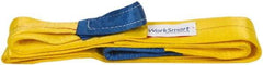 Value Collection - 10' Long x 3" Wide, 4,800 Lb Vertical Capacity, 1 Ply, Polyester Web Sling - 3,800 Lb Choker Capacity, with Eye & Eye (Flat) - Exact Tool & Supply