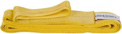 Value Collection - 16' Long x 3" Wide, 4,800 Lb Vertical Capacity, 1 Ply, Polyester Web Sling - 3,800 Lb Choker Capacity, with Eye & Eye (Flat) - Exact Tool & Supply