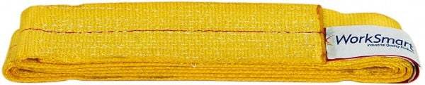 Value Collection - 4' Long x 3" Wide, 8,600 Lb Vertical Capacity, 1 Ply, Polyester Web Sling - 6,900 Lb Choker Capacity, with Endless Sling - Exact Tool & Supply